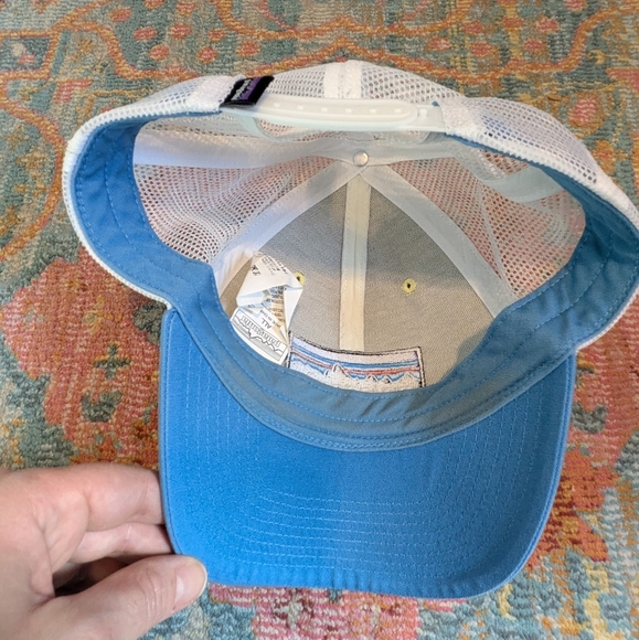 Patagonia P6 Light Yellow and Blue Logo Trucker Hat OS - Picture 4 of 5